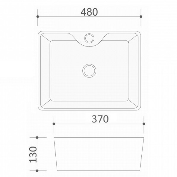 Раковина накладная Alpen Modern S ALP2450297 48 см