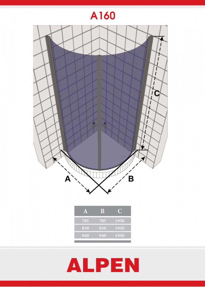 Душевая шторка ALPEN A160-100