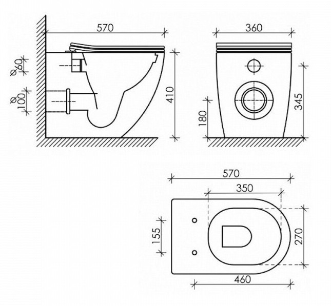 Унитаз приставной ALPEN Gloria HD ALP2440104