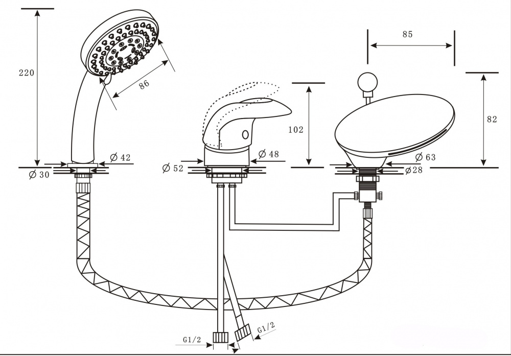 Каскадный смеситель ALPEN Niagara Delux бронза