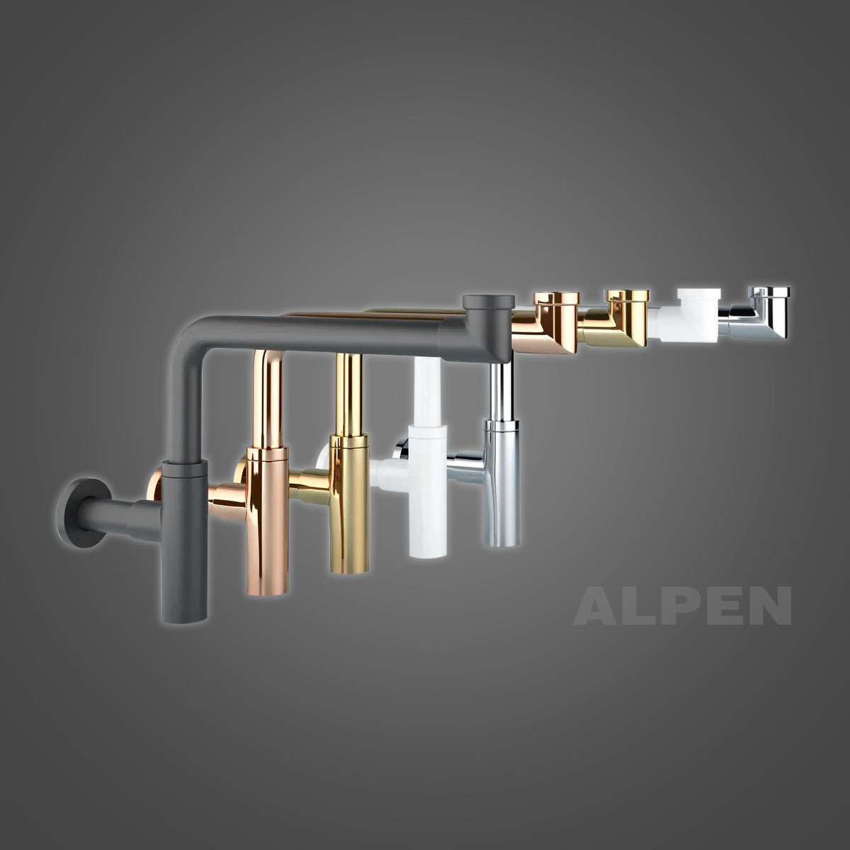 Металлический сифон для раковины 2040322 ALPEN (хром)