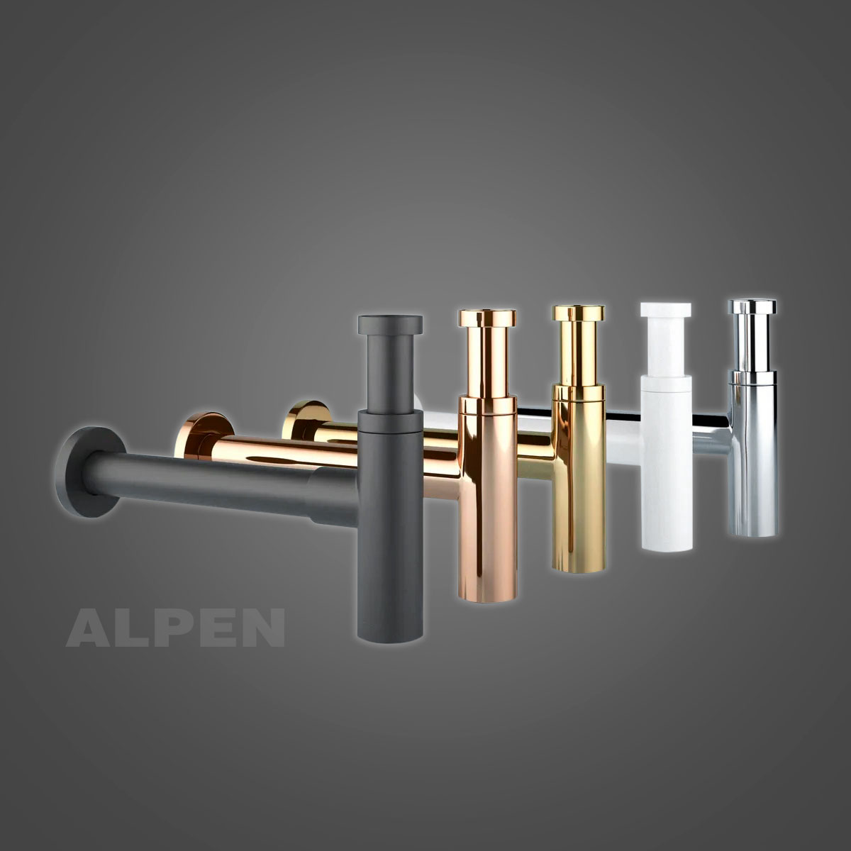 Металлический сифон для раковины 2050022 ALPEN (золото)