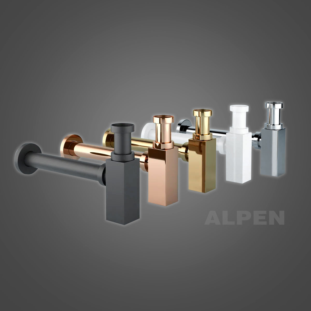 Металлический сифон для раковины 2040122 ALPEN (матовый белый)