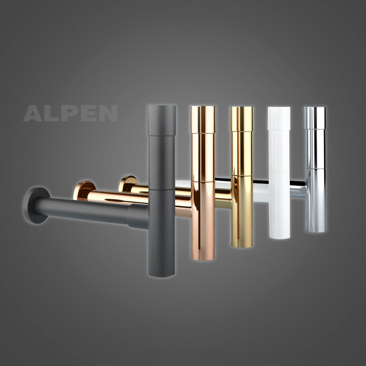 Металлический сифон для раковины 2040222 ALPEN (хром)